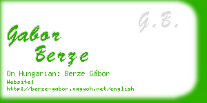 gabor berze business card