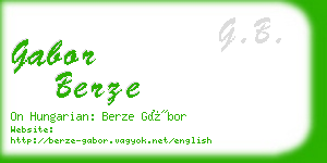 gabor berze business card